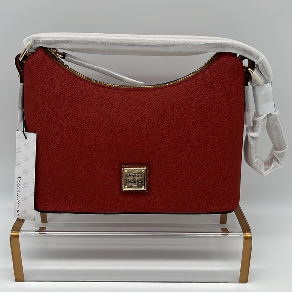 Dooney & Bourke Kirby Baguette Red Shoulder Bag with Gold Hardware